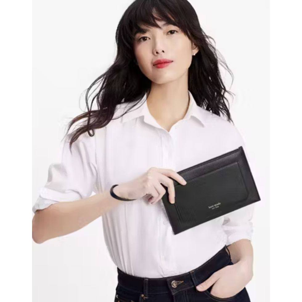 ORIG & IMPORTED KS Ava Large Slim Wristlet Black Wallet