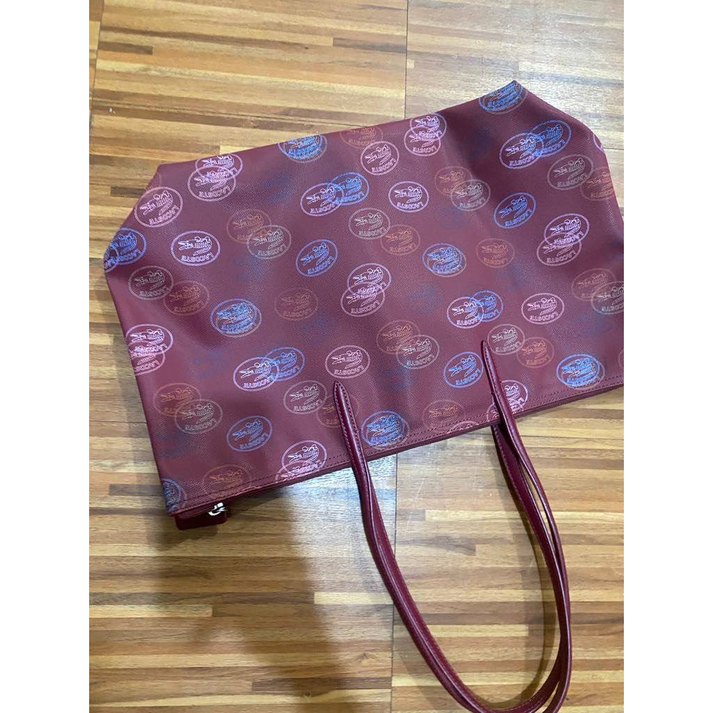 ORIG Preloved LCT L.12.12 Concept Large All Over Print Shopping Red Tote Bag