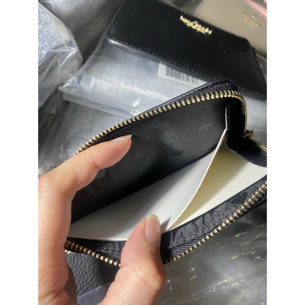 ORIG & IMPORTED KS Darcy Medium L Zip Card Holder Black Wallet