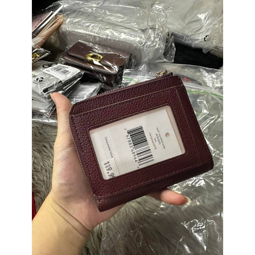 ORIG & IMPORTED KS Eva Small L-Zip Bifold Wallet in Cherrywood Red