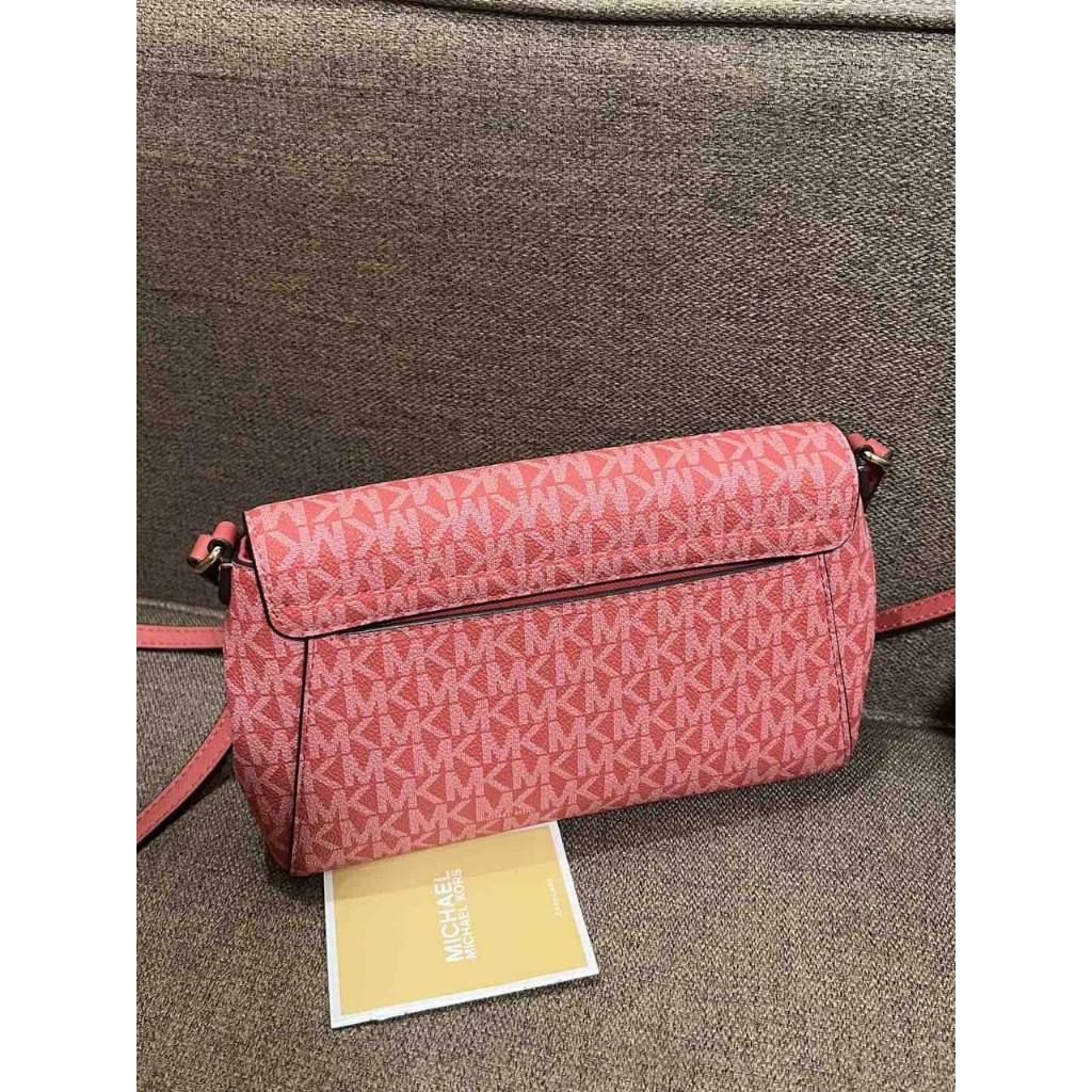 ORIG Preloved MK Medium Logo Convertible Crossbody Phone Pink Bag