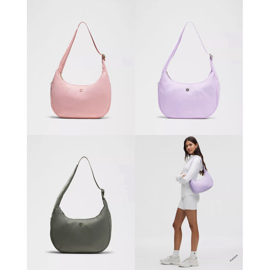 AUTHENTIC/ORIGINAL Lululemon City Essentials Nylon Shoulder Bag 4L - Gray Pink Red
