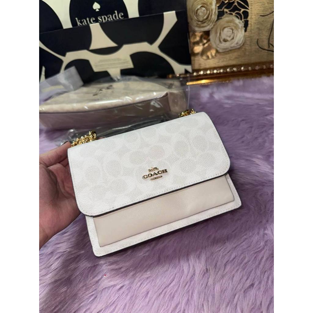 ORIG & IMPORTED CCH Mini Klare Crossbody Small Bag In Signature Canvas in GLACIER WHITE