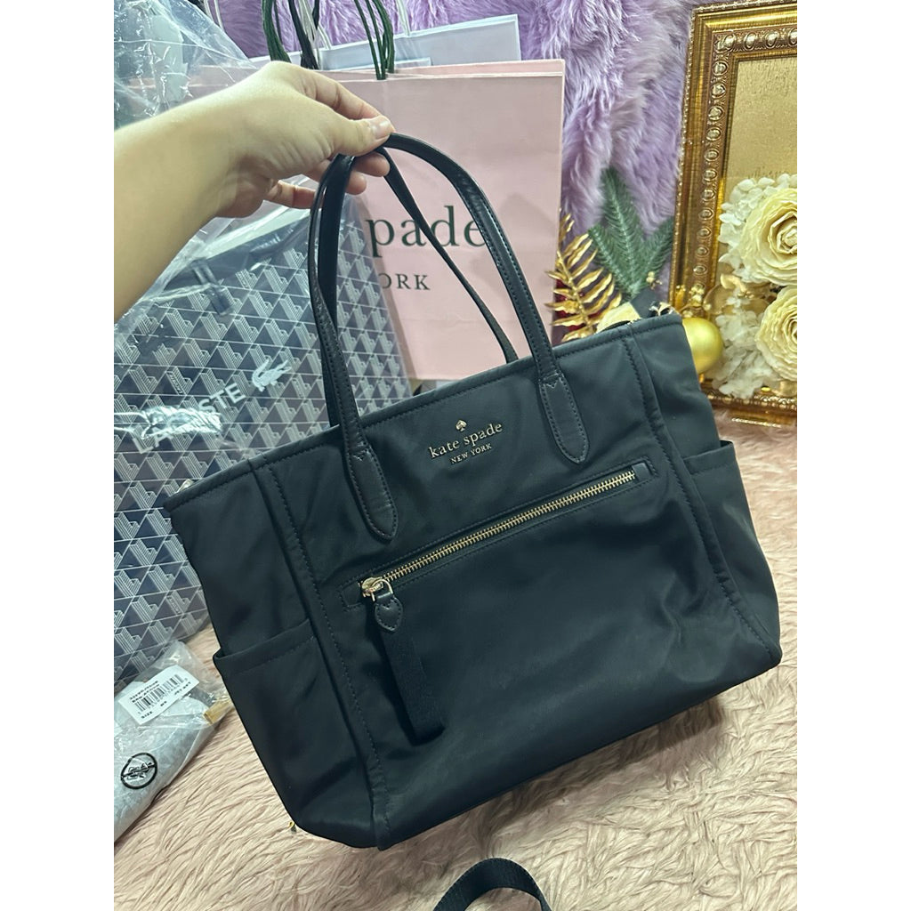 ORIG Preloved KS Chelsea Medium Satchel Nylon Bag - Black