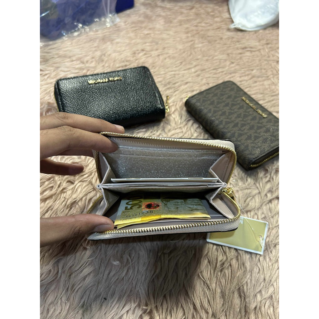 ORIG & IMPORTED MK Jet Set Travel Zip Around Card Case Small Coin Card Wallet