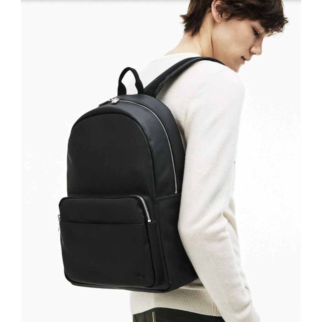 ORIG & IMPORTED LCT Men's Petit Piqué Large Black Brown Backpack Bag