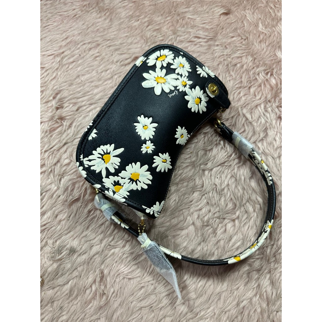 ORIG & IMPORTED CCH Swinger Bag 20 With Floral Print Small Black Bag