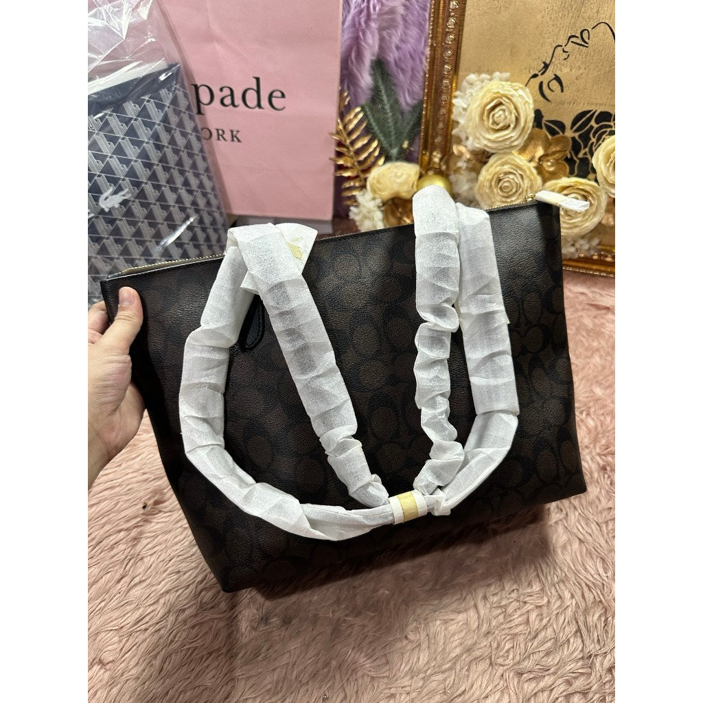 ORIG & IMPORTED CCH Zip Top Tote Large Brown Bag