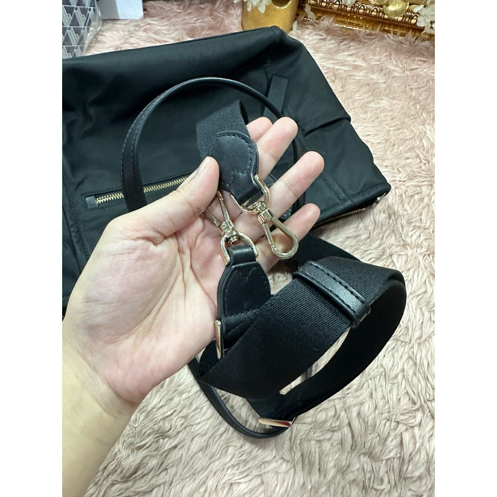 ORIG Preloved KS Chelsea Medium Satchel Nylon Bag - Black