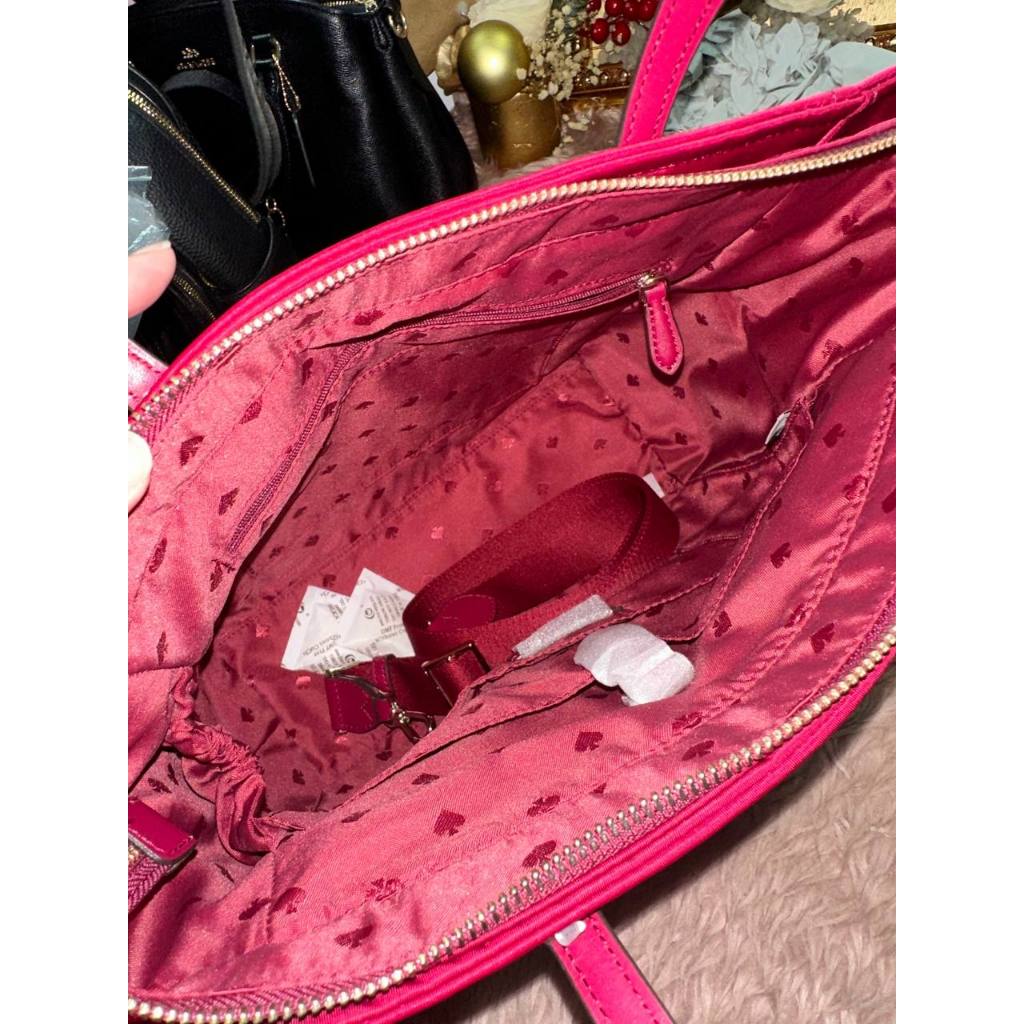 ORIG & IMPORTED KS Chelsea Medium Satchel Nylon Bag in Blackberry Maroon