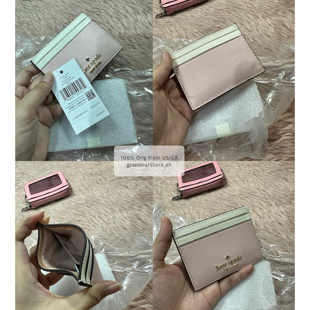 ORIG & IMPORTED KS Madison Small Slim Card Holder Wallet Black Beige Pink White