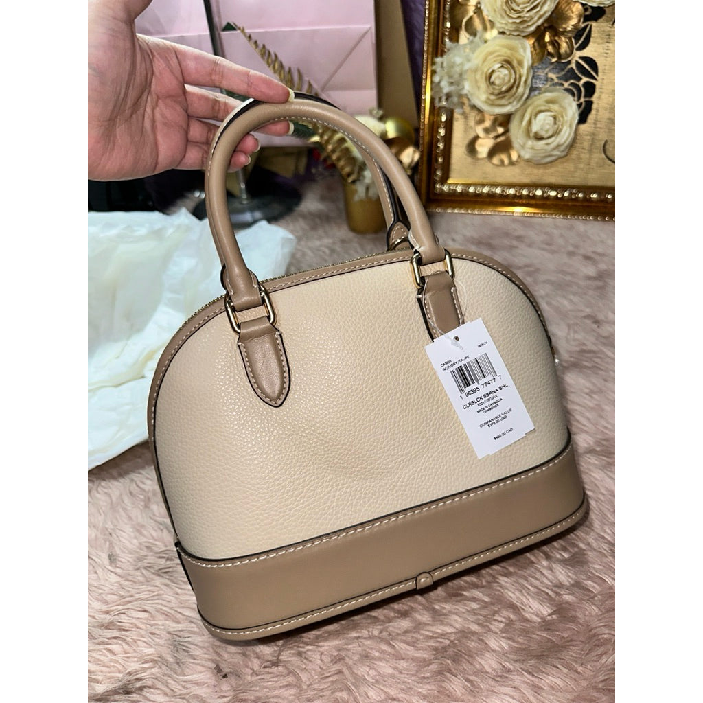 AUTHENTIC/ORIGINAL CCH Sabrina Satchel Bag In Colorblock Beige Taupe