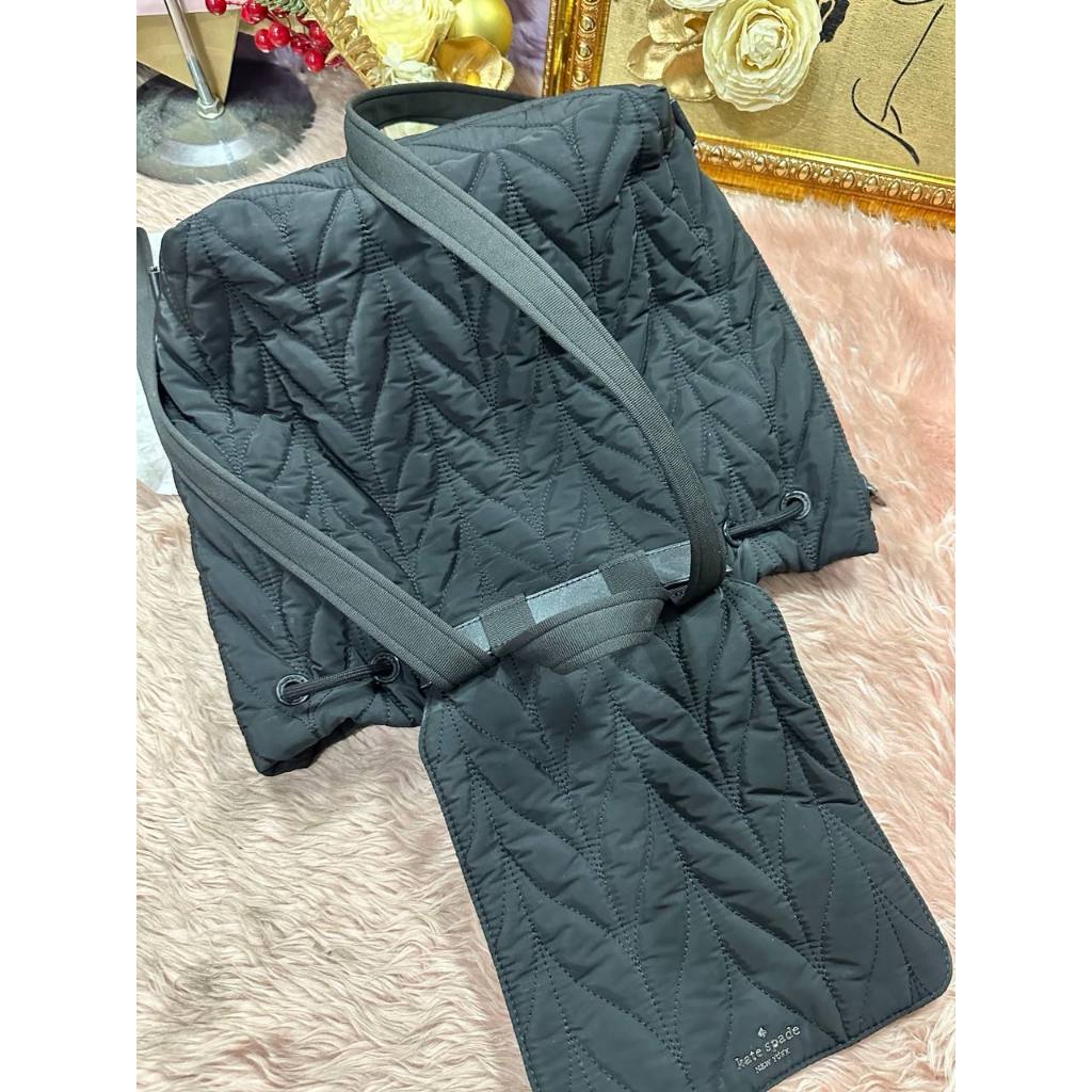 ORIG Preloved KS Ellie Large Flap Backpack Nylon Black Bag