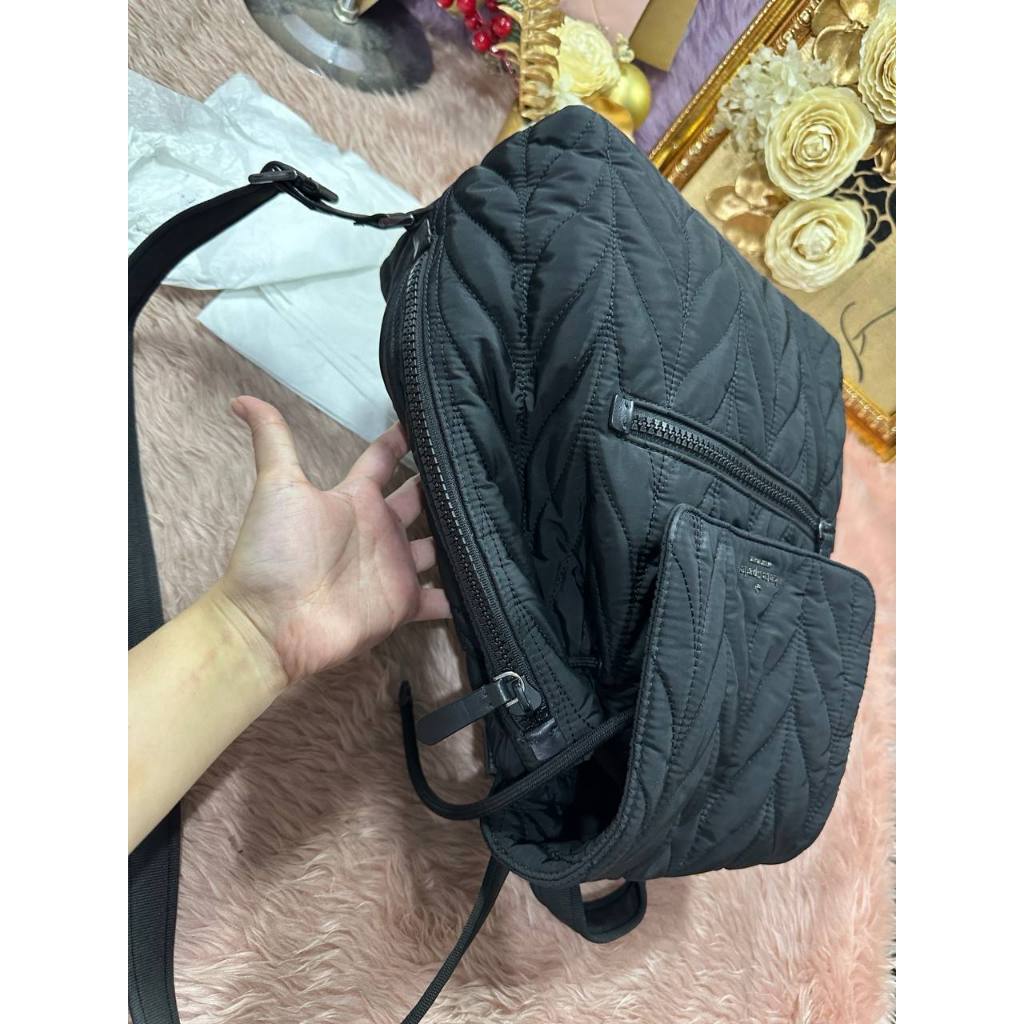 ORIG Preloved KS Ellie Large Flap Backpack Nylon Black Bag