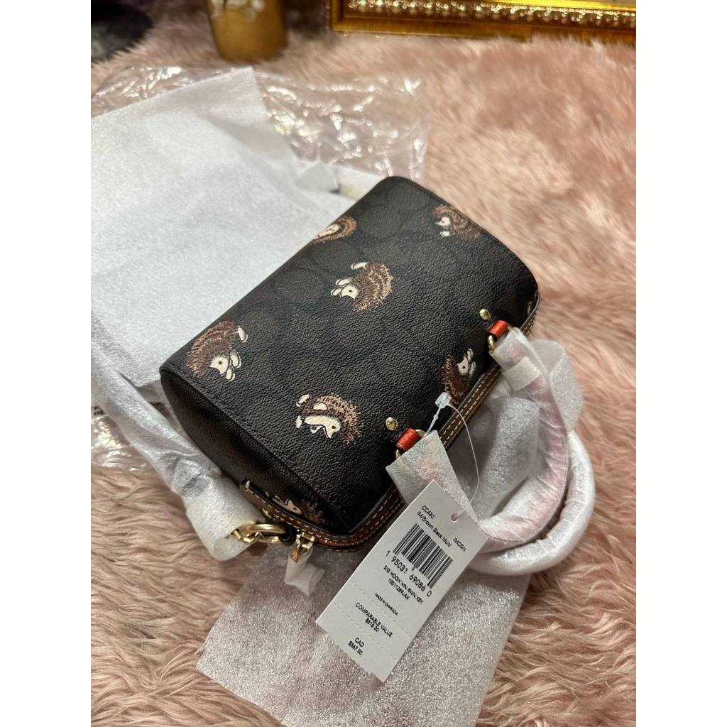 ORIG & IMPORTED CCH Mini Rowan Crossbody With Hedgehog Print Small Brown Bag