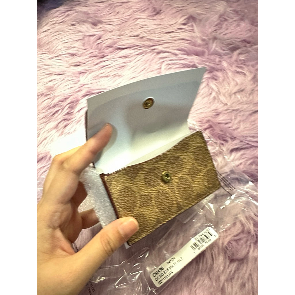 AUTHENTIC/ORIGINAL CCH Essential Mini Trifold Wallet In Signature Canvas Brown