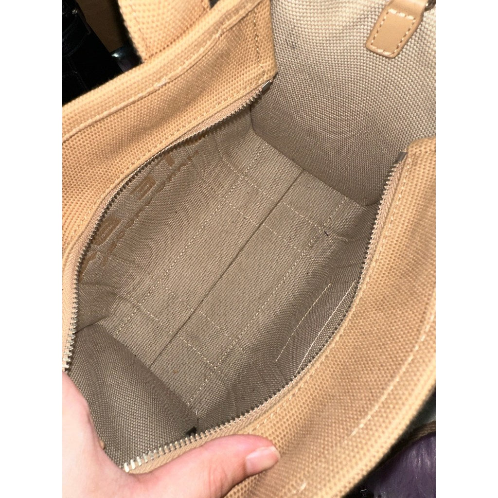 ORIG Preloved MJ The Jacquard Small Tote Bag Camel Brown
