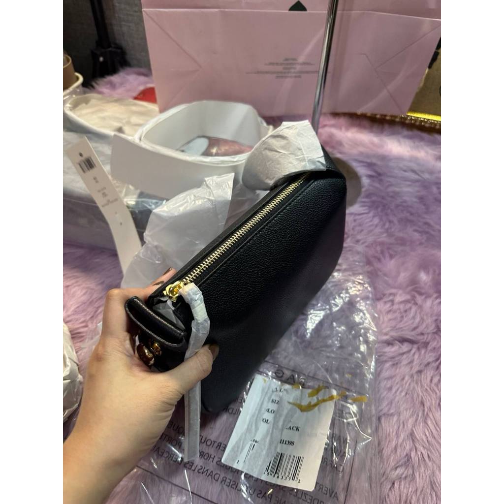 ORIG & IMPORTED TBurch Small Romy Leather Shoulder Bag Black