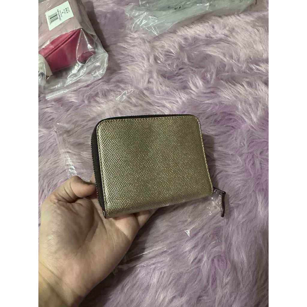 ORIG & IMPORTED WITH FLAW CCH Small Zip Around Wallet Brown Bronze