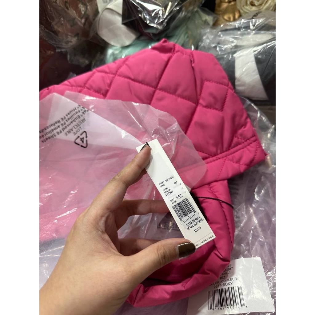 ORIG & IMPORTED MJ Quilted Nylon Mini Tote Bag Pink
