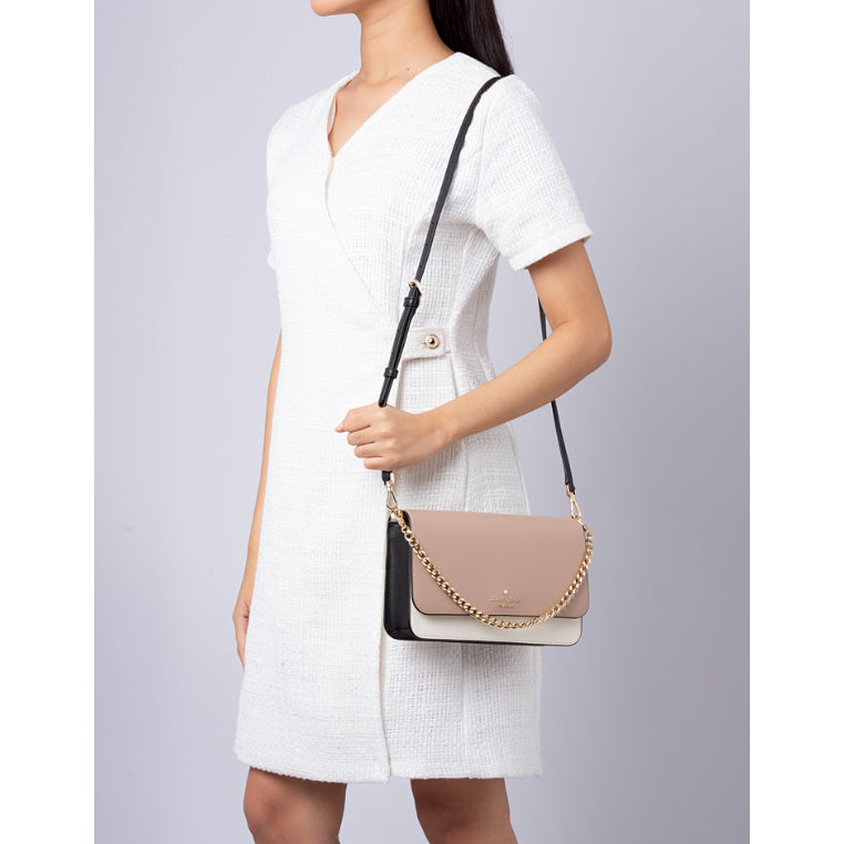 ORIG & IMPORTED KS Madison Flap Crossbody Bag in White/Black/Beige/Pink/Red