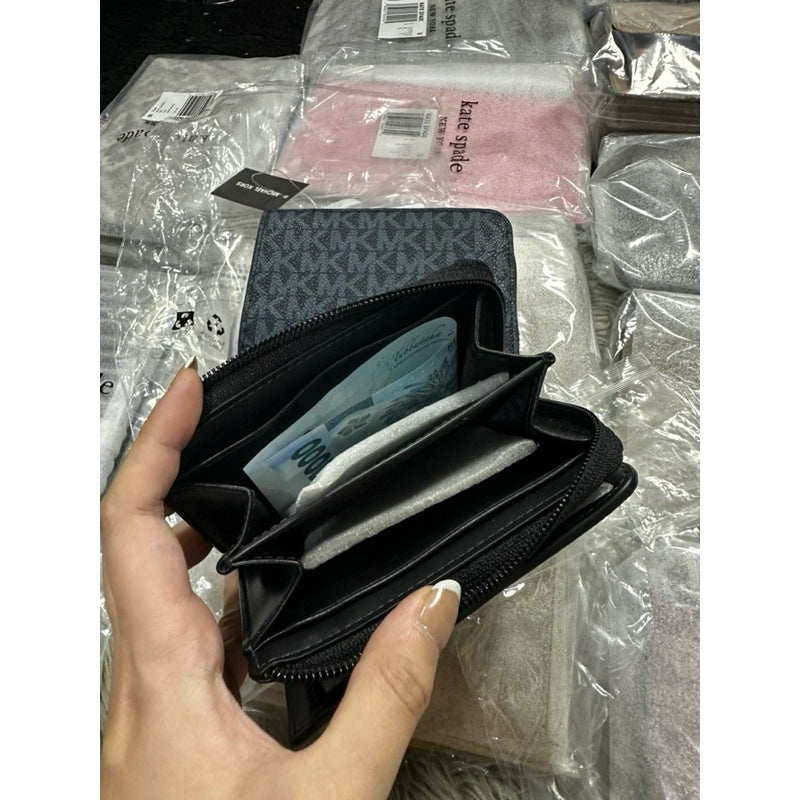 ORIG & IMPORTED MK Cooper Signature Logo Folio Men’s Coin Bifold Wallet blue black
