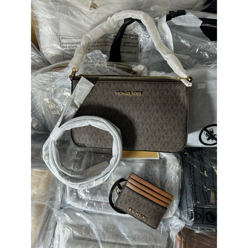 ORIG & IMPORTED MK Jet Set Medium Shoulder Chain and Crossbody Bag Brown