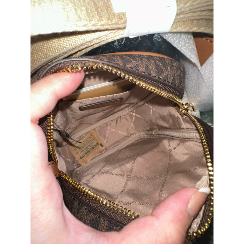 ORIG & IMPORTED MK Jet Set Small Signature Logo Crossbody Phone Bag Brown