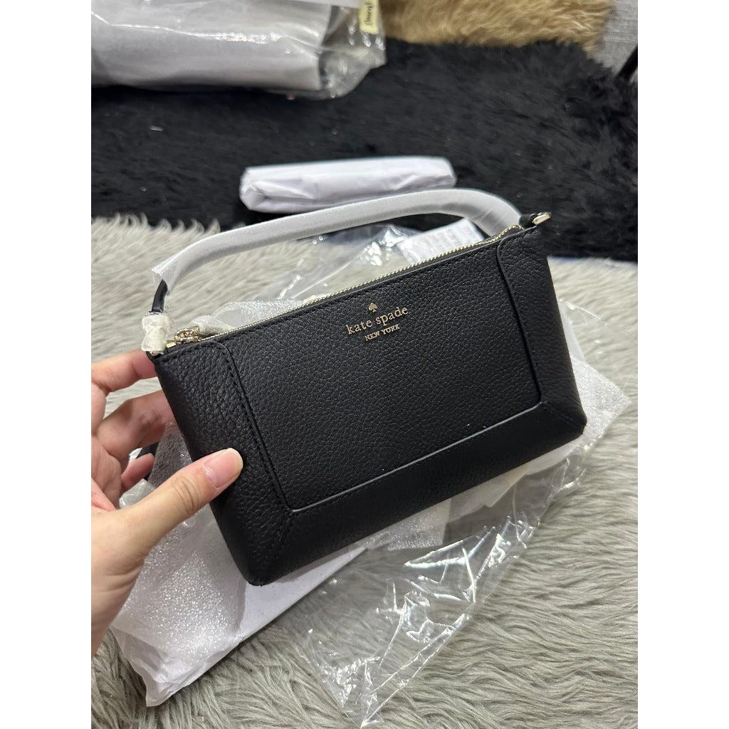 ORIG & IMPORTED KS Lena Convertible Wristlet Small Shoulder Bag Black Brown
