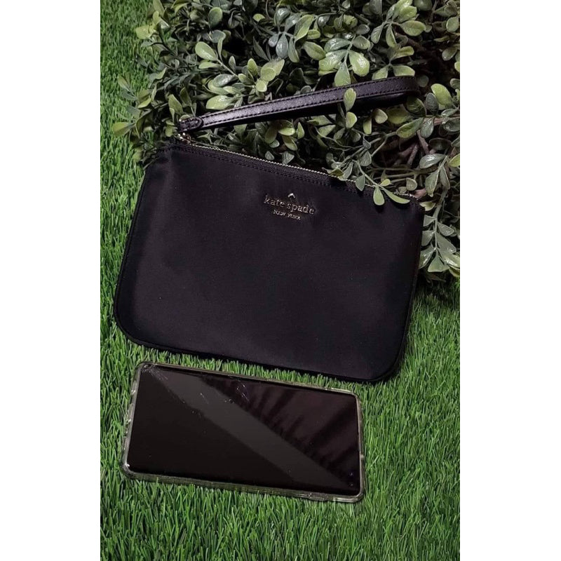 ORIG & IMPORTED KS Chelsea Medium Nylon Wristlet Pouch Wallet Black/Green/Floral