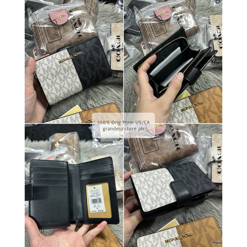 ORIG & IMPORTED MK Medium Signature Logo Wallet Brown/Vanilla White/Pink