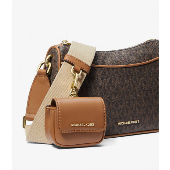 ORIG & IMPORTED MK Jet Set Medium Signature Logo Crossbody Brown Bag with Case for Apple AirPods