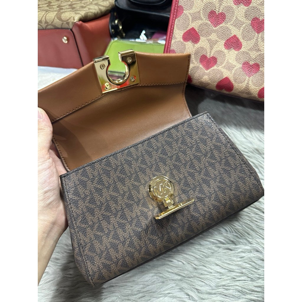 ORIG PRELOVED  MK Lita Small Leather Crossbody Bag Brown