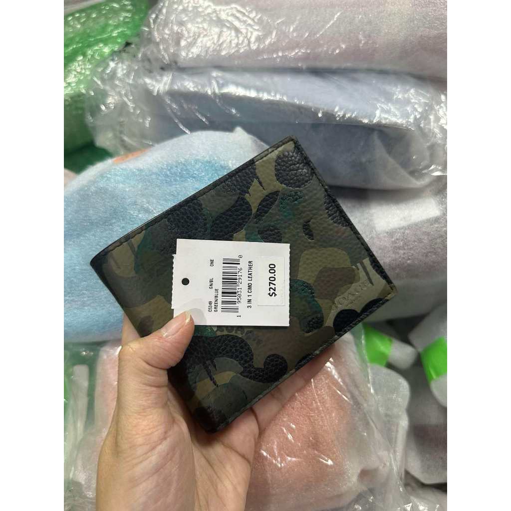 ORIG & IMPORTED CCH Retail 3 In 1 Compact Wallet With Green Camo Print
