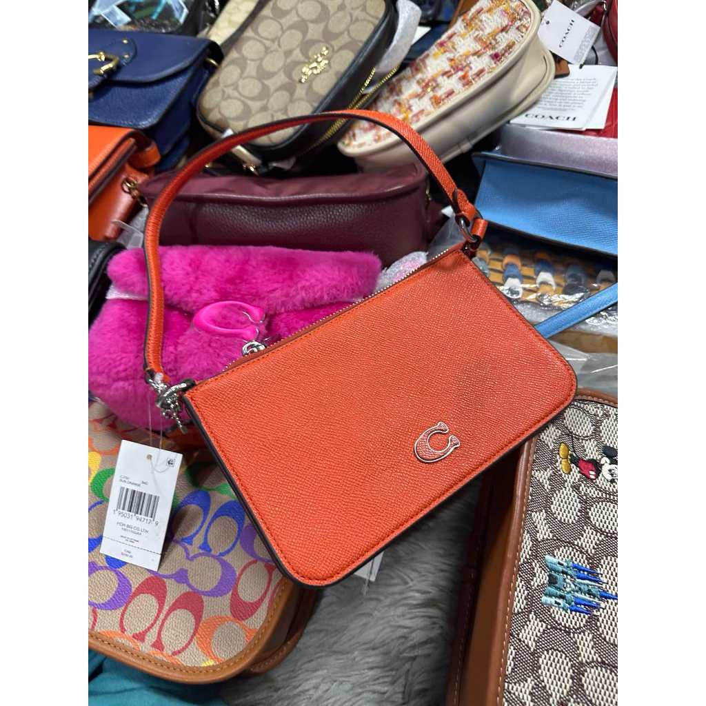 ORIG & IMPORTED CCH Retail Pouch Small Bag With Signature Canvas Interior ORANGE