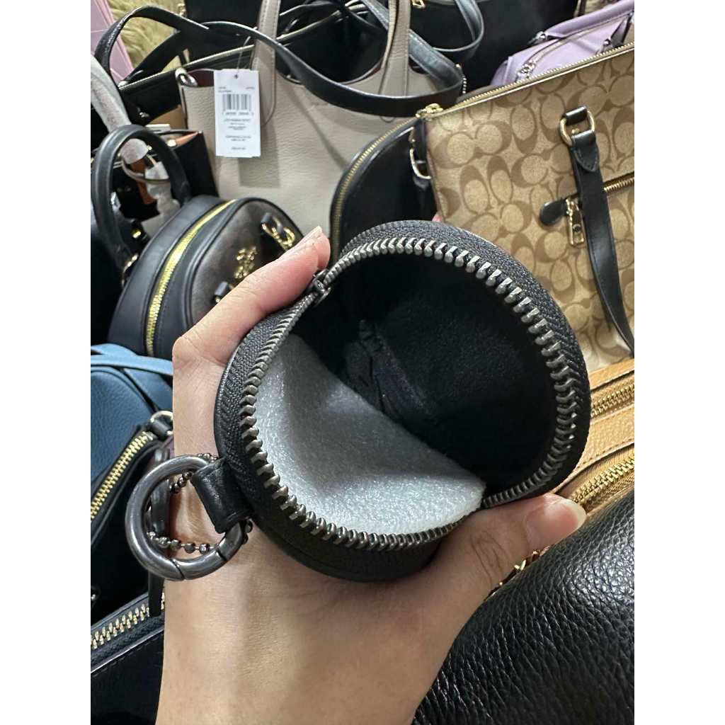 ORIG & IMPORTED CCH Round Coin Purse Bag Charm Men black wallet