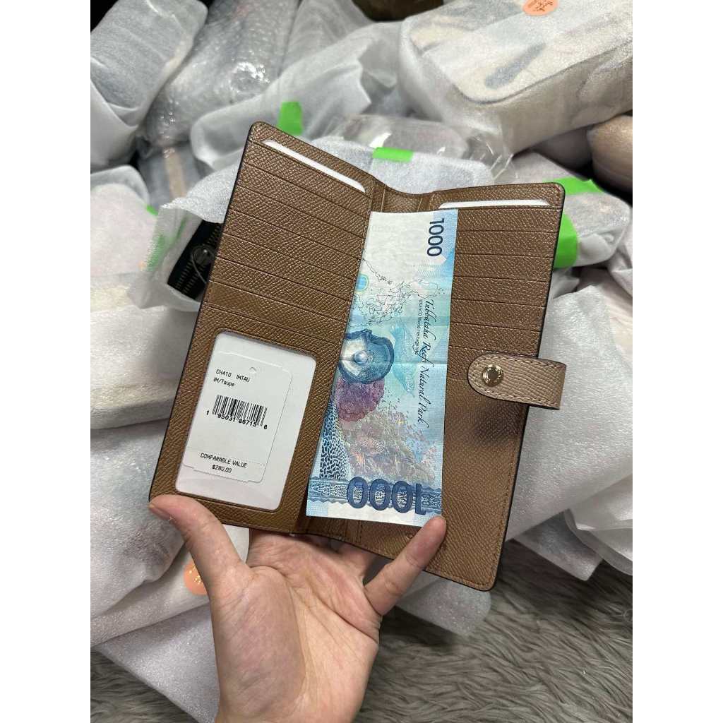 ORIG & IMPORTED CCH Slim Long Wallet Taupe/Black/White