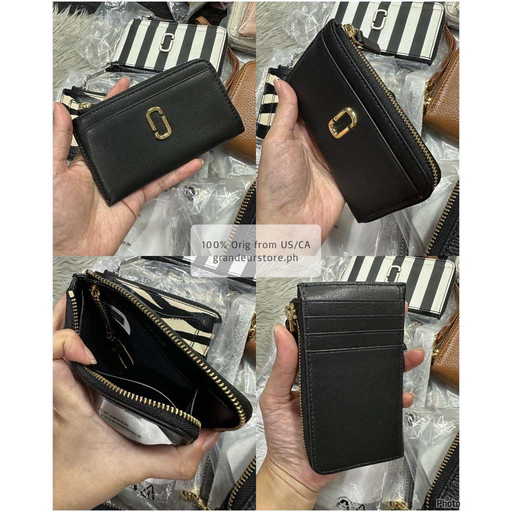 ORIG & IMPORTED MJ The Top Zip Multi Slim Card Wallet Black/Pink