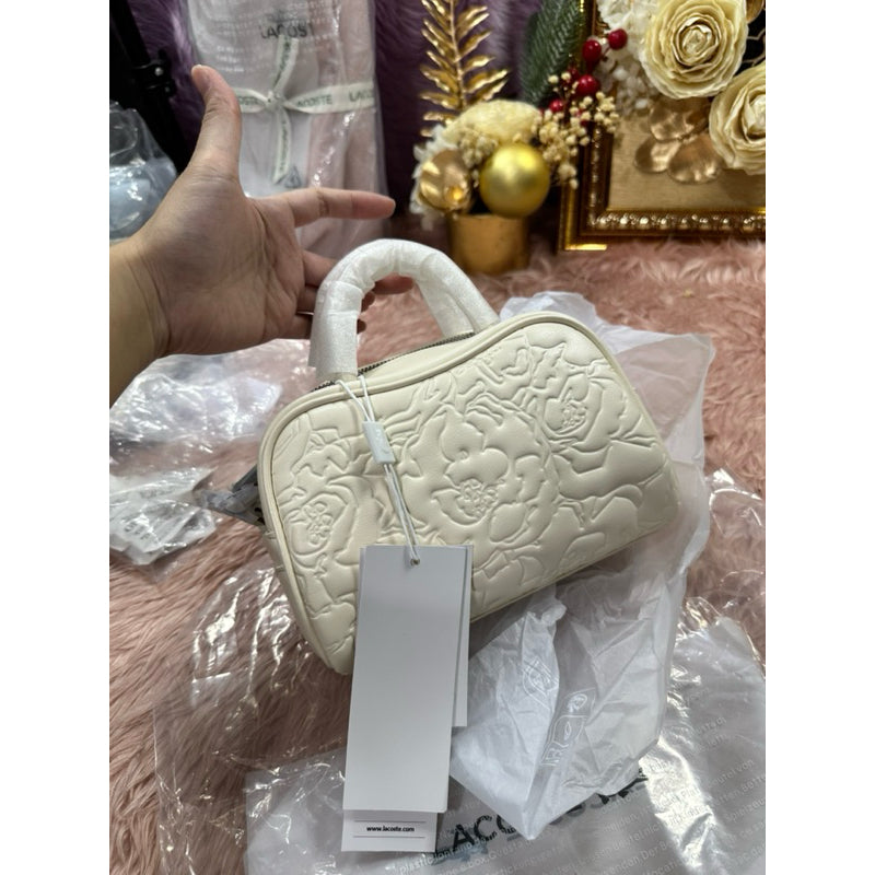ORIG & IMPORTED LCT Women's Mini Lora Leather Duffle Bag White