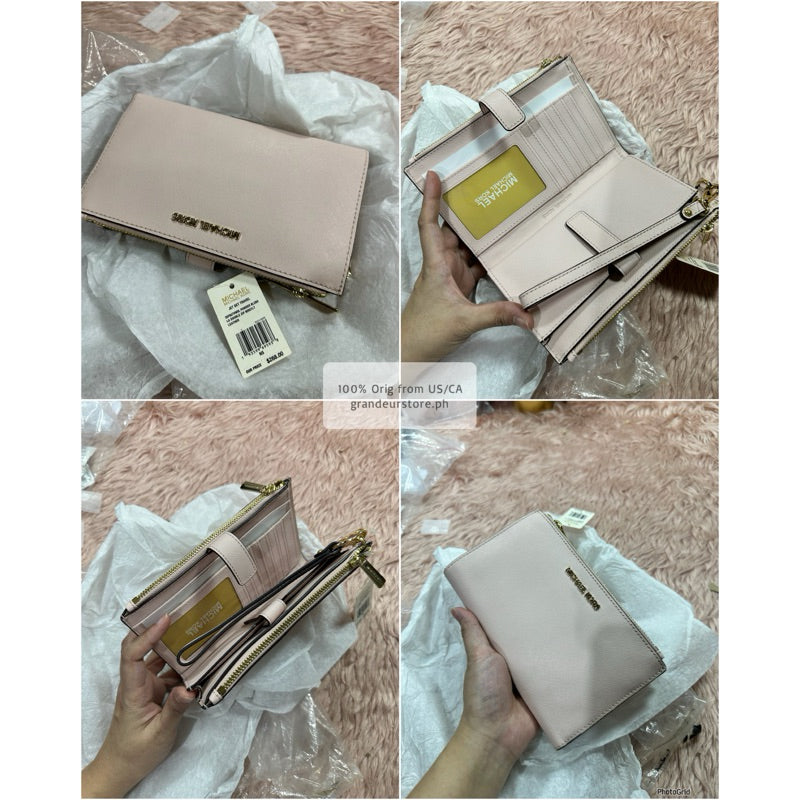 ORIG & IMPORTED MK Jet Set Travel Large Double Zip Wristlet Wallet