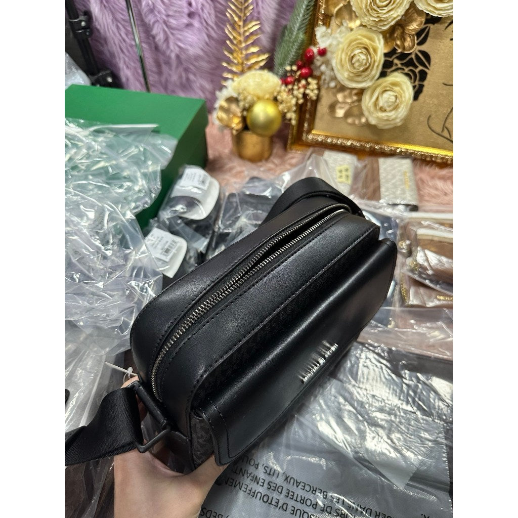 ORIG & IMPORTED MK Cooper Medium Signature Logo Flap Camera Men's Bag Black