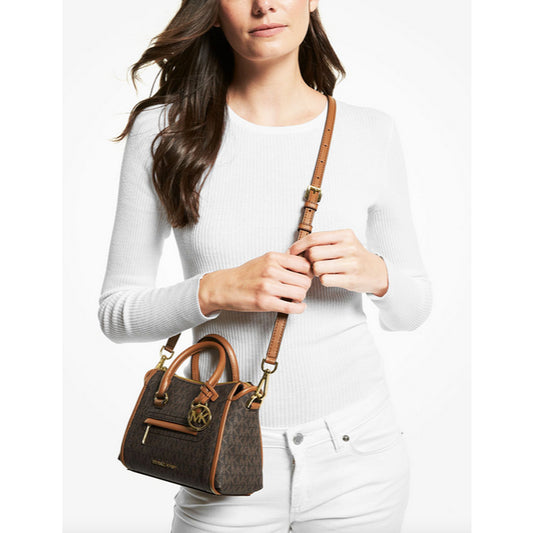 ORIG & IMPORTED MK Carine Extra-Small Mini Logo Satchel Brown Bag