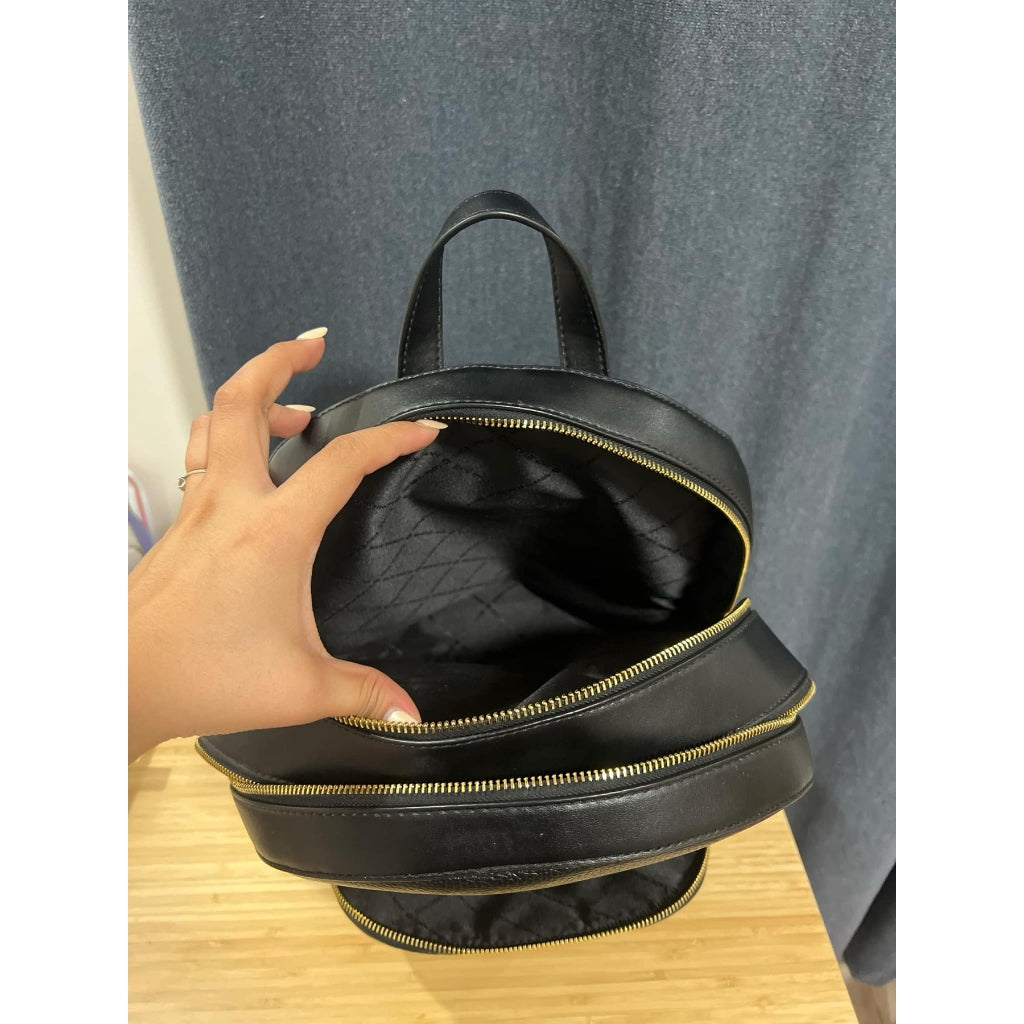 ORIG Preloved MK Jaycee Large Double Zip Backpack Leather Black Bag