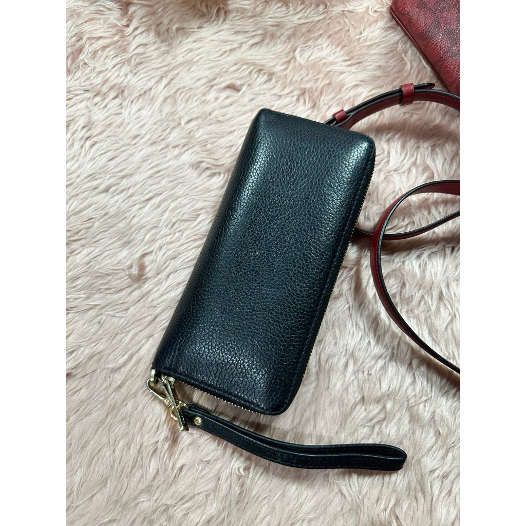 ORIG Preloved MK Leather Continental Long Wallet Wristlet