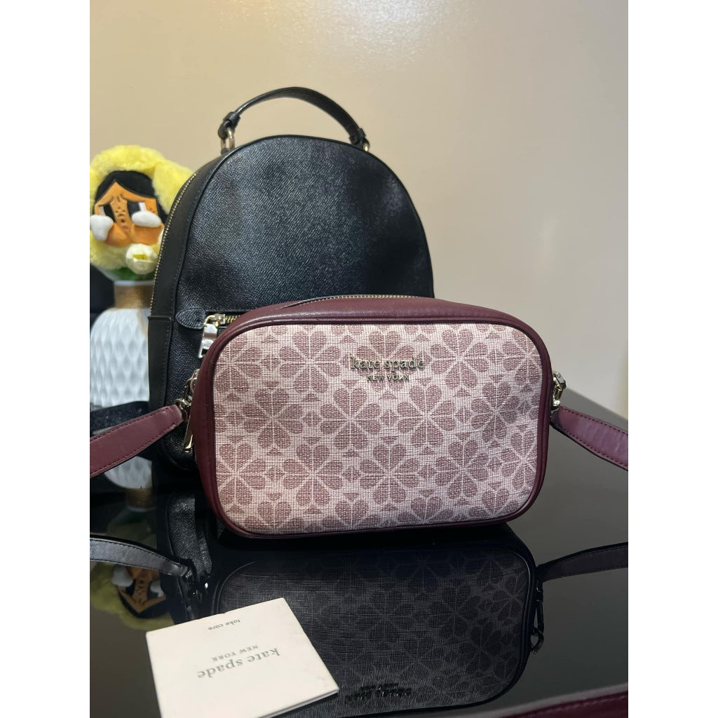 ORIG Preloved KS Infinite Spade Flower Medium Camera Bag Pink