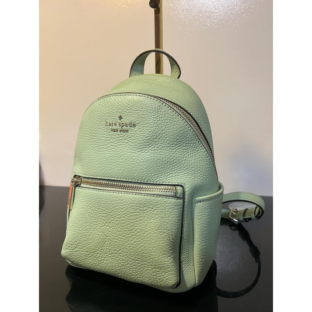 ORIG Preloved KS Leila Pebbled Leather Mini Dome Backpack Sage Bag