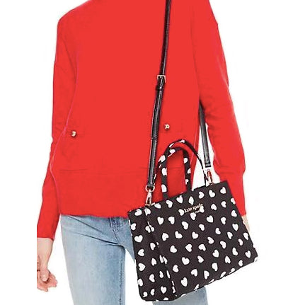 ORIG Preloved KS Retail Watson Hearts Sam Satchel Nylon Black Bag
