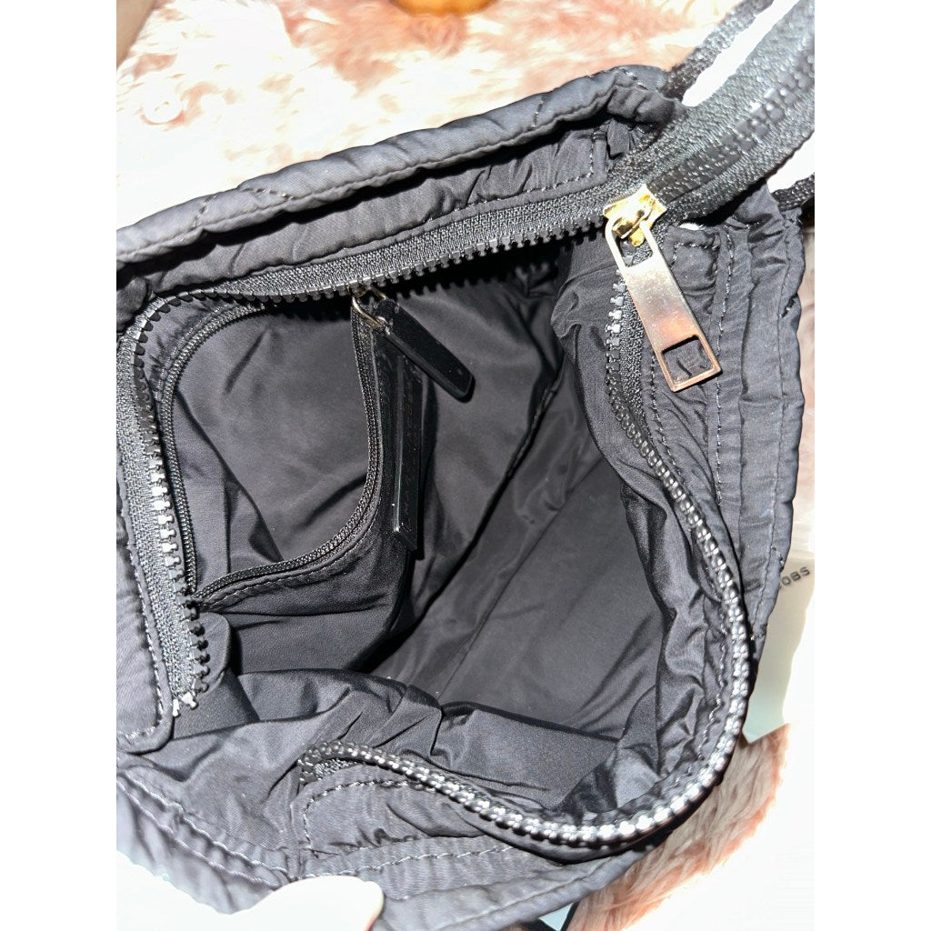 ORIG & IMPORTED Preloved MJ Quilted Fabric Messenger Nylon Crossbody Black Bag