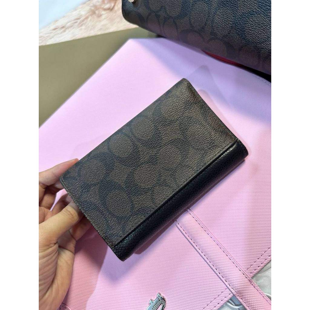 ORIG & IMPORTED Preloved CCH Jade Medium Envelope Wallet Brown