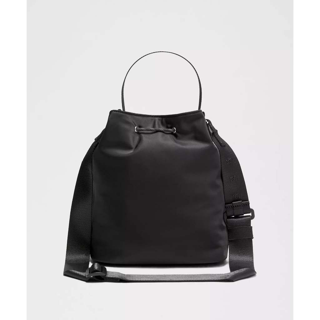 ORIG & IMPORTED LuluLemon Drawstring Bucket Crossbody Nylon Black Bag 5L